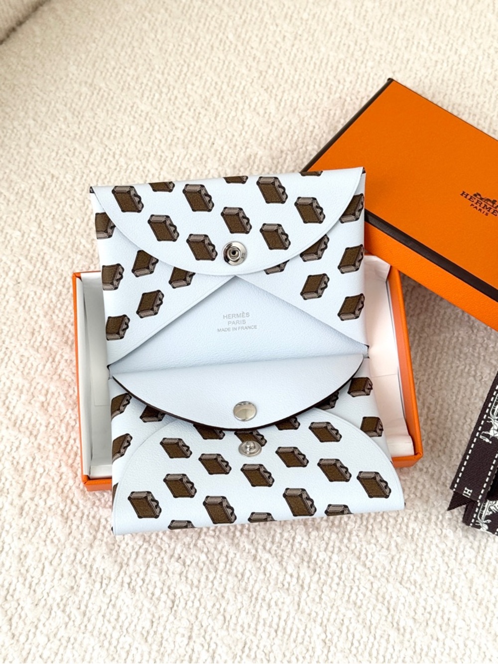 ✨NEW✨HERMES 2025 Calvi Duo Suitcase "Valises" Printed Swift Leather - Bleu Brume